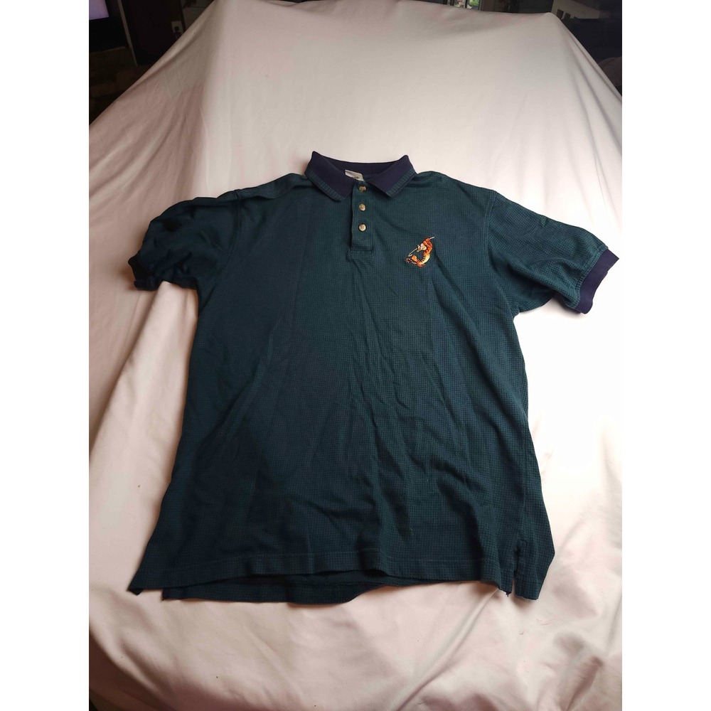 Vintage 90s Disney Store Tigger Golf Polo Shirt Mens Large Green Preppy Heritage